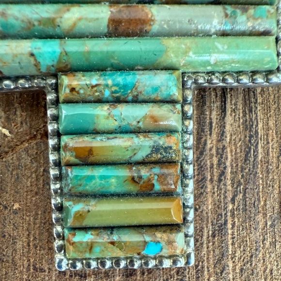 Jay King Turquoise and Sterling Silver Cross Necklace Slide Pendant - Picture 6 of 7